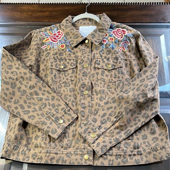 Karyn Seo Floral Embroidered Leopard Print Ayanna Statement Jacket - Picture 6 of 12